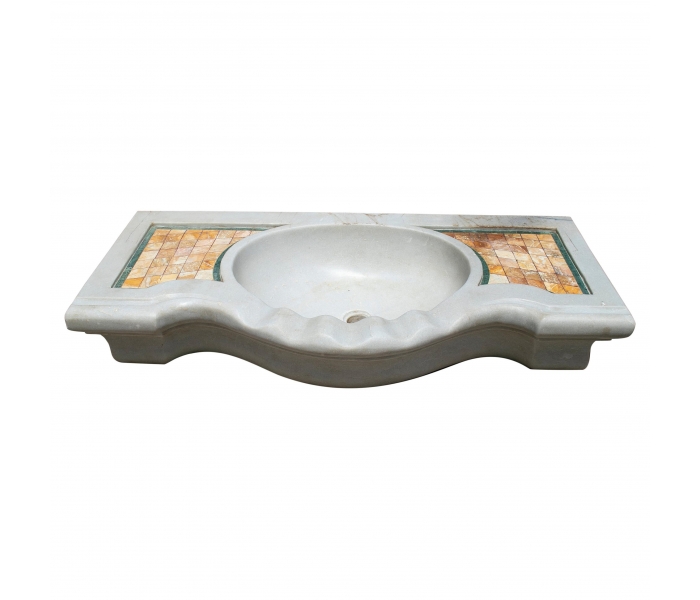 Spanish Aged Macael White Wash Basin...