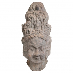 Aged terracotta Buddha head