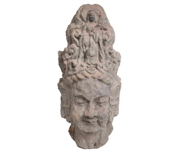 Aged terracotta Buddha head
