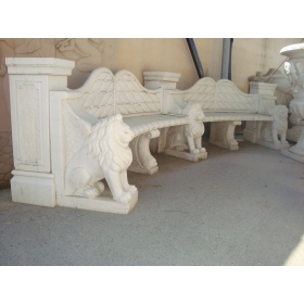 White marble garden bench
