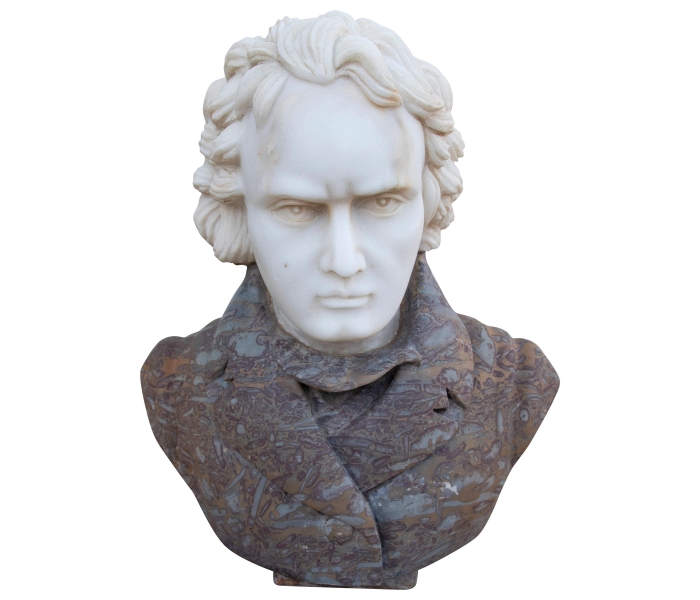 Hand Carved Marble Bust of Beethoven...