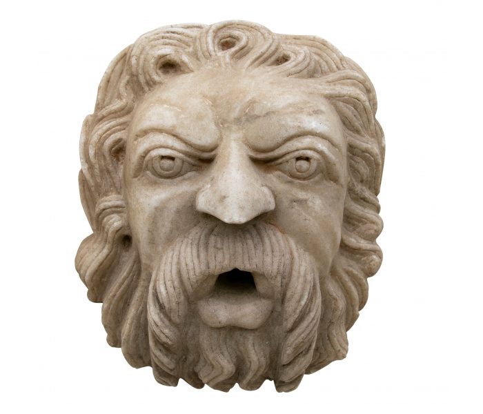Spanish Hand Carved Aged Macael White...