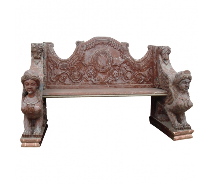 3-seater marble bench with hand...