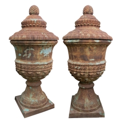 Monumental cast iron urn...