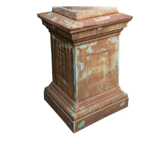 Very large cast iron plinth base