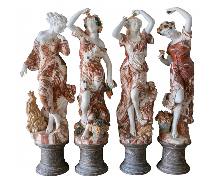 European Hand Carved Marble Set of...