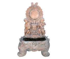 Rosetta pink marble wall fountain with 1-tier