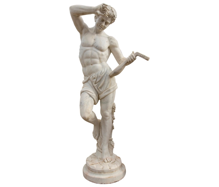 Escultura de músico con laúd romano...