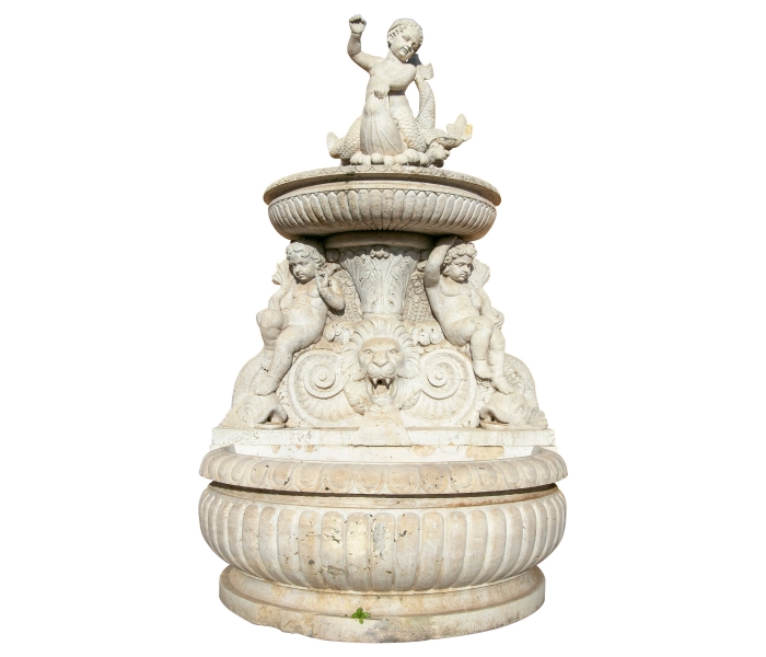 Monumental Handcarved Travertine...