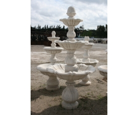 Fuente de tres platos en mármol blanco tallado a mano
