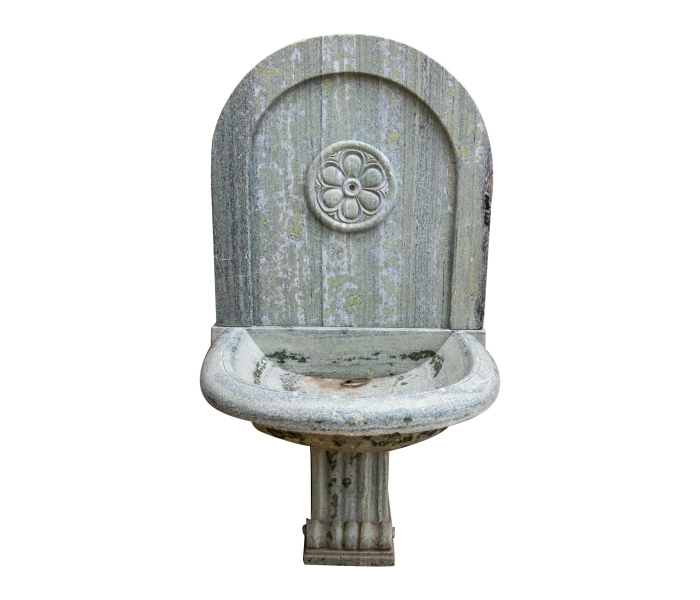 Serpentine green marble 1-tier wall...