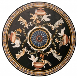Round marble table top with...