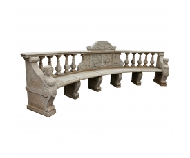 Large marble bench with sphinxes