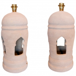 Par de lámparas de cerámica