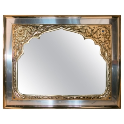 Brass and steel mirror in...