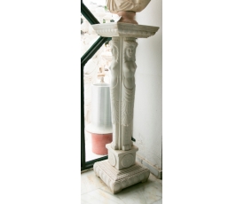 Hand carved white marble base