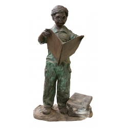 Sculpture of a boy reading...