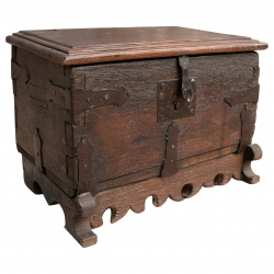 Spanish wooden chest with...