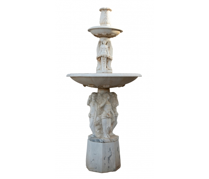 Marble fountain with two plates with...