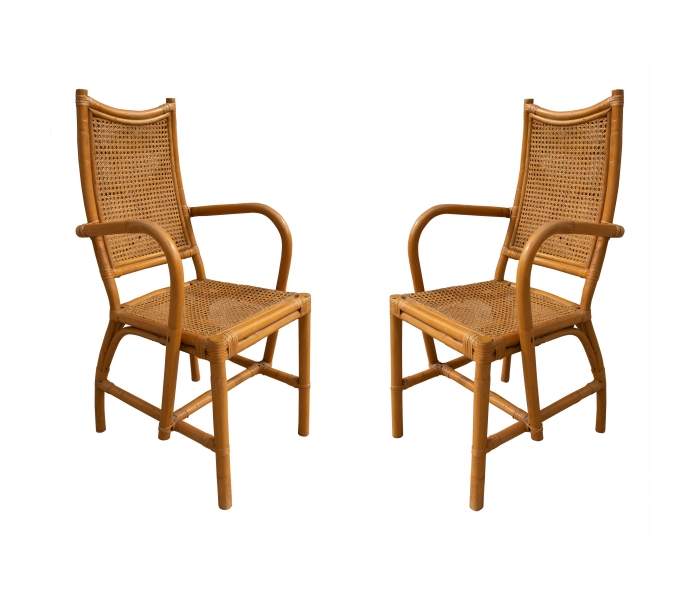 Pair of spanish bamboo armchairs with...