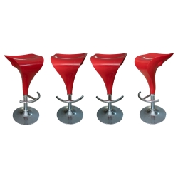 Four red stools set without...