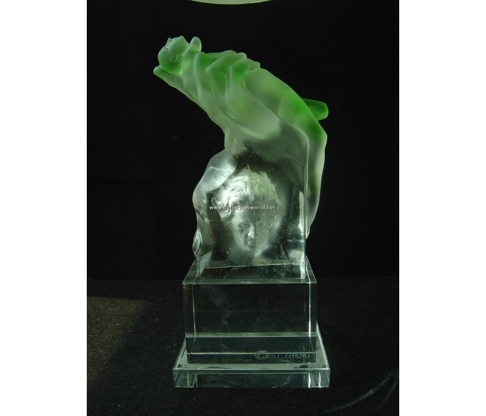 Glass figure with plinth base