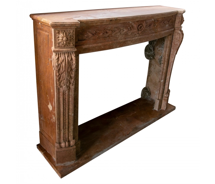 Spanish hand carved reddish marble...