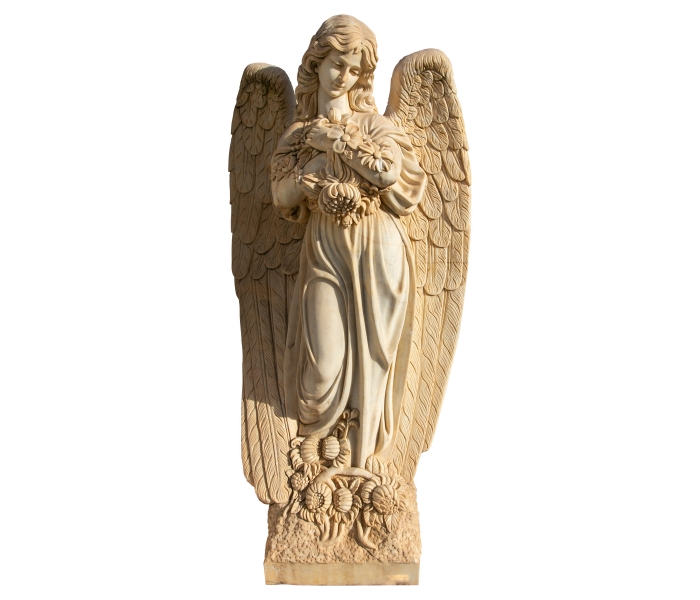 Escultura de ángel alado de mármol...