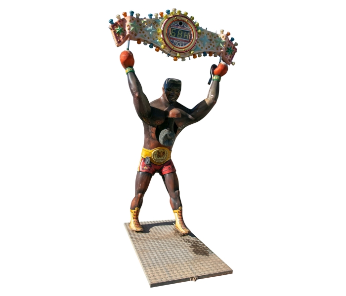 Gran escultura de boxeador de resina...