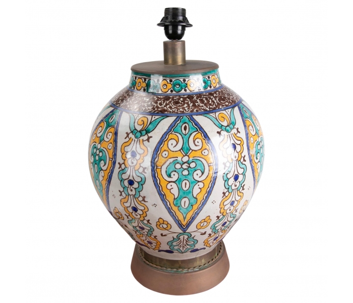 Hand-painted ceramic table lamp with...
