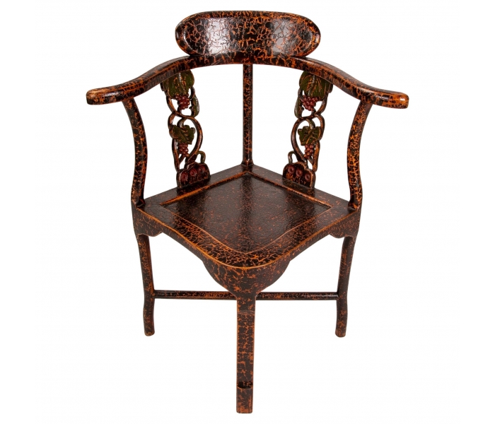 Corner chair with lacquered wooden...