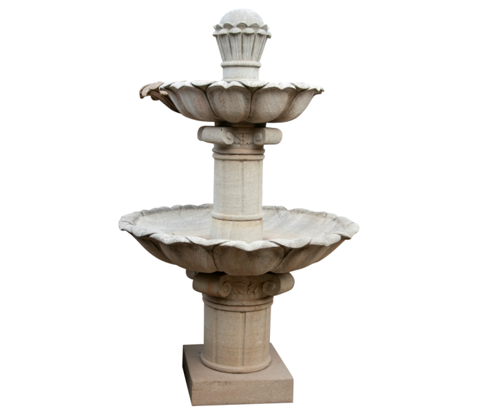 Grey sandstone 2-tier fountain