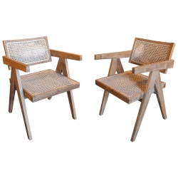 Pair of wooden armchairs...