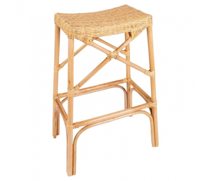 Rattan and Wicker Bar Stool with...