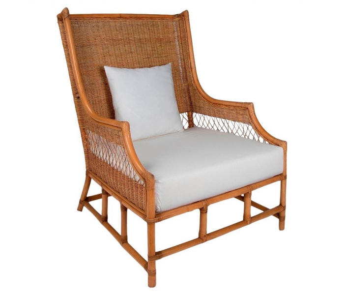 Bamboo and Wicker Armchairs with...