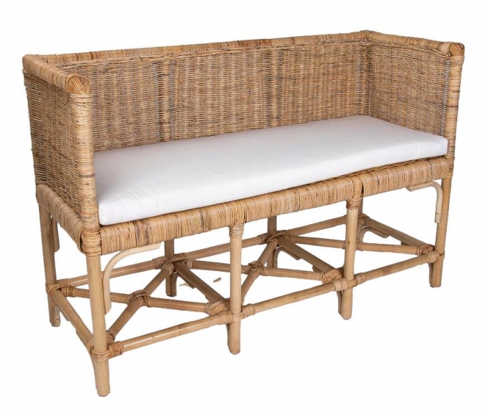 Handmade Rattan Benches with Straight...