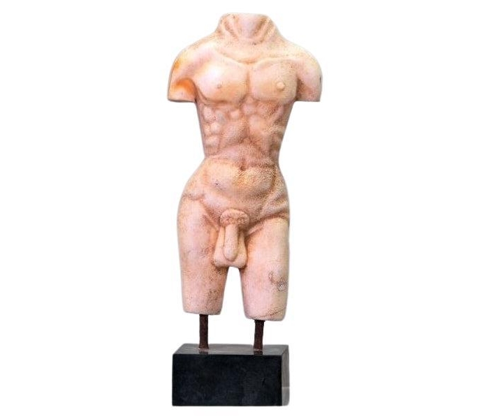 Torso masculino, escultura de piedra...