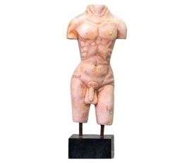 Torso masculino, escultura de piedra siguiendo modelos antiguos 46 cm, con peana