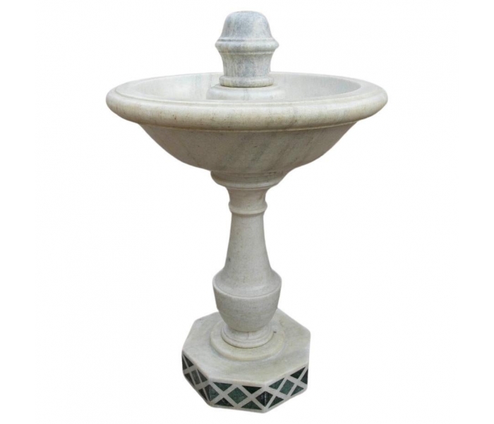 Aged Macael white marble one tier...