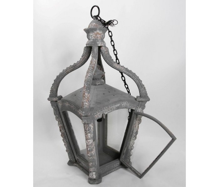 Ceiling Lantern Carved in Wood with...