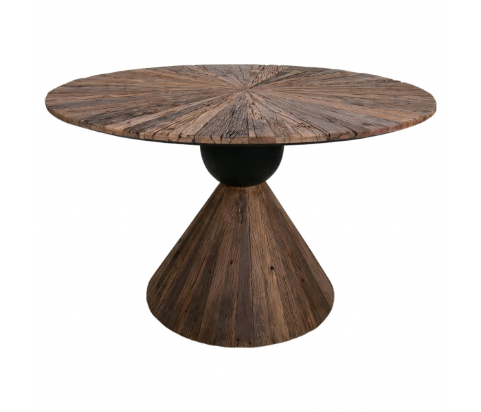 Mesa redonda de madera con decoración...