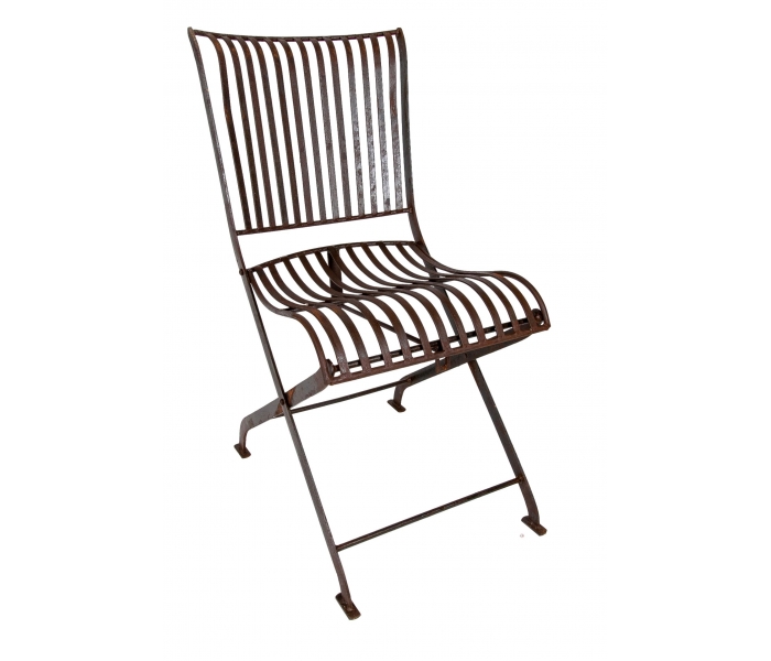 Set of Four Foldable Iron Garden Chairs