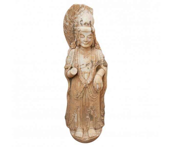 Escultura de buda oriental de piedra...