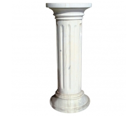 Carrara white marble fluted column and pedestal plinth