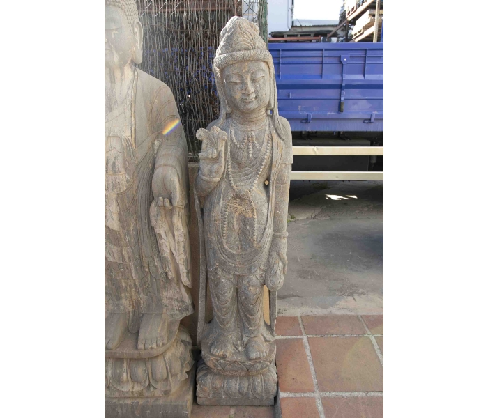 Tall 1.8 m Aged black marble Buddha...