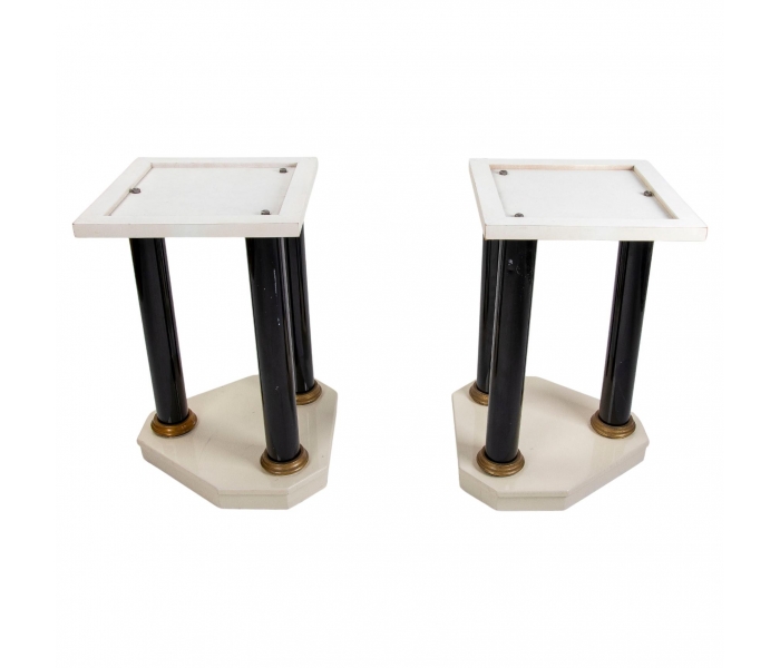 Pareja de pies de mesa en madera...