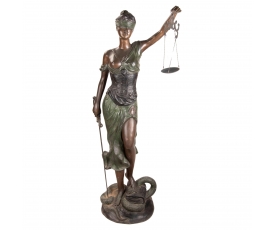 Life-size bronze Justitia statue