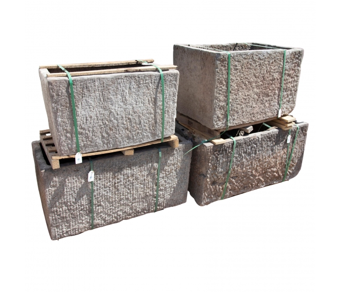 Rectangular Hand-Carved Antique Stone...