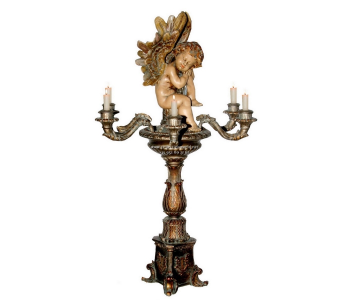 Faux painted wood resin candelabra...