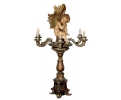 Faux painted wood resin candelabra with angel figure